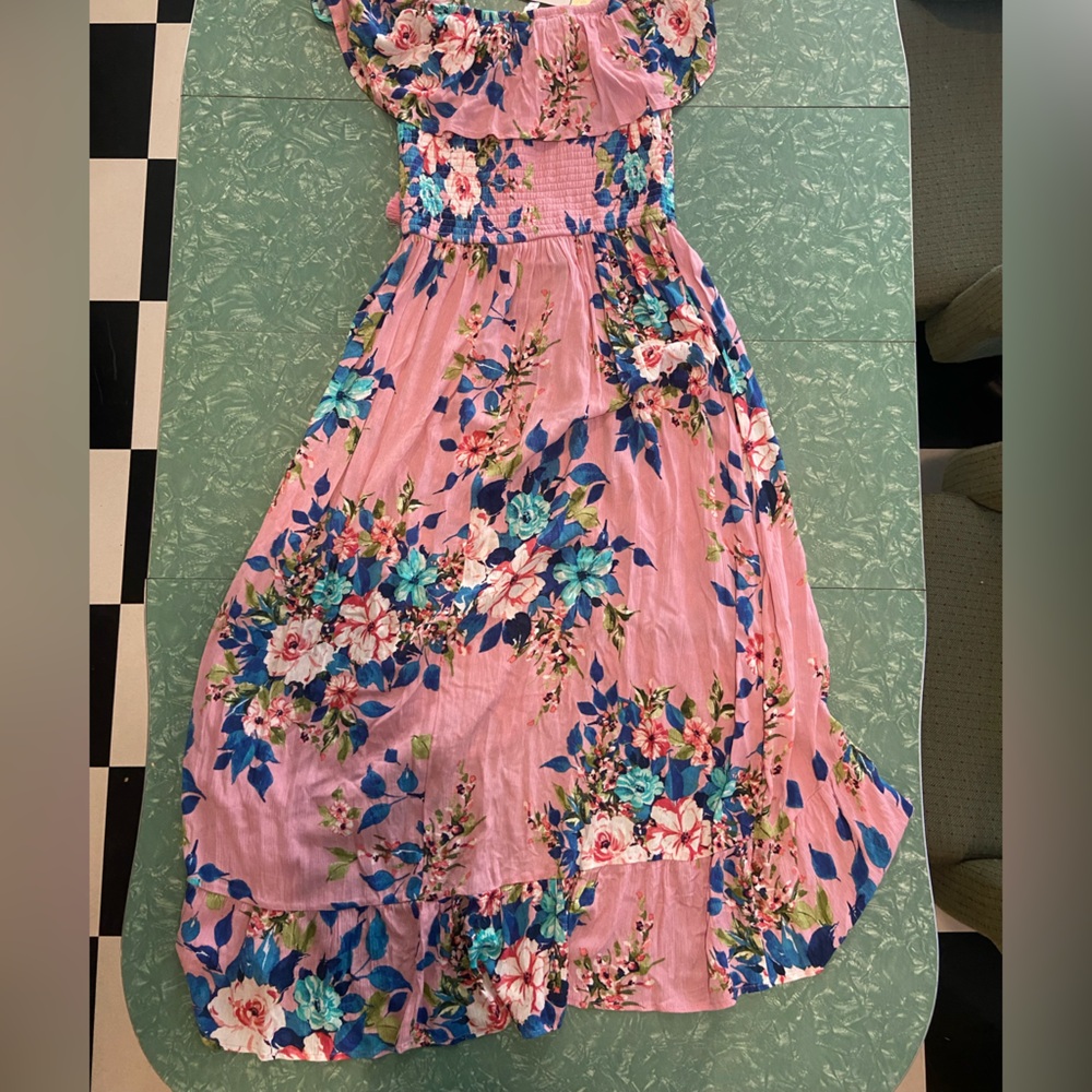 Xhilaration NWT high-low floral dress size medium feminine floral flirty maxi - Picture 5 of 14